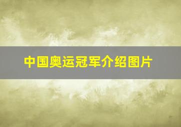 中国奥运冠军介绍图片