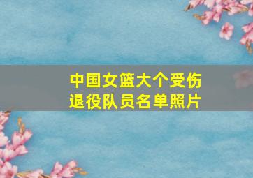 中国女篮大个受伤退役队员名单照片