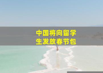 中国将向留学生发放春节包