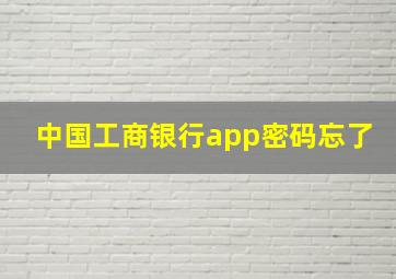 中国工商银行app密码忘了