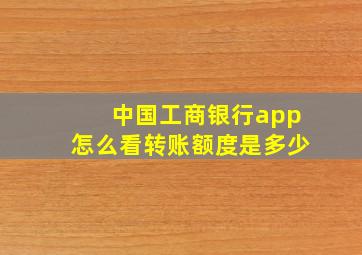 中国工商银行app怎么看转账额度是多少