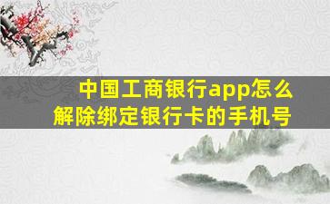 中国工商银行app怎么解除绑定银行卡的手机号