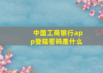 中国工商银行app登陆密码是什么