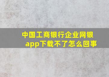 中国工商银行企业网银app下载不了怎么回事