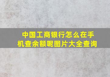 中国工商银行怎么在手机查余额呢图片大全查询