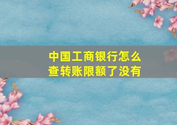 中国工商银行怎么查转账限额了没有