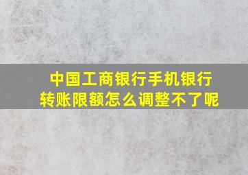 中国工商银行手机银行转账限额怎么调整不了呢