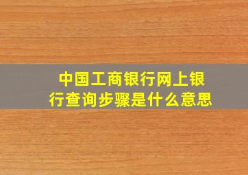 中国工商银行网上银行查询步骤是什么意思