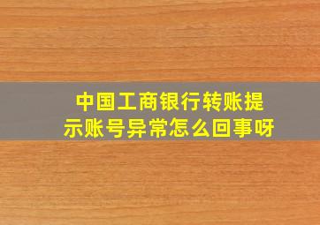 中国工商银行转账提示账号异常怎么回事呀