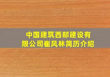 中国建筑西部建设有限公司崔风林简历介绍