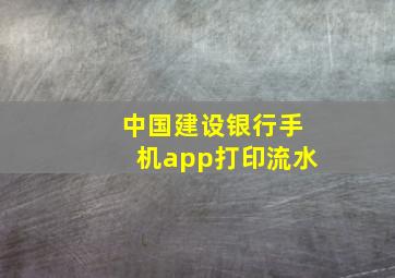 中国建设银行手机app打印流水