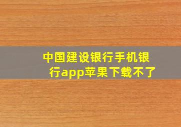 中国建设银行手机银行app苹果下载不了