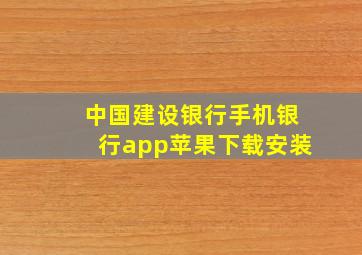 中国建设银行手机银行app苹果下载安装