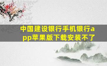 中国建设银行手机银行app苹果版下载安装不了