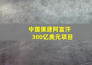 中国援建阿富汗300亿美元项目