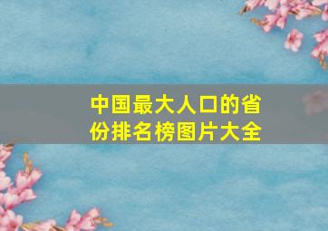 中国最大人口的省份排名榜图片大全