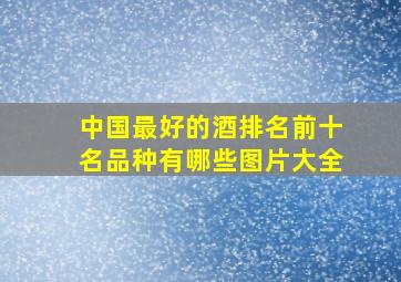 中国最好的酒排名前十名品种有哪些图片大全