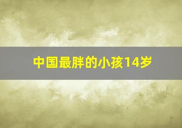 中国最胖的小孩14岁