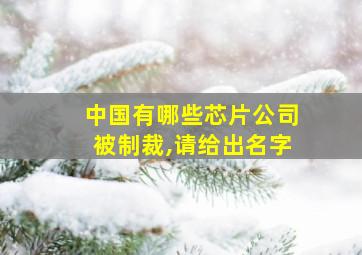 中国有哪些芯片公司被制裁,请给出名字