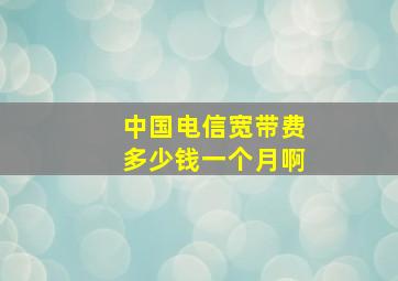 中国电信宽带费多少钱一个月啊