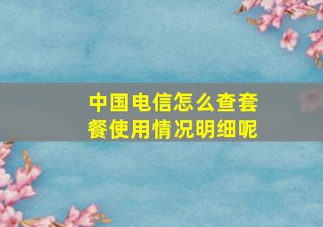 中国电信怎么查套餐使用情况明细呢