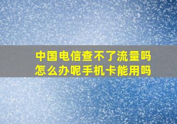 中国电信查不了流量吗怎么办呢手机卡能用吗