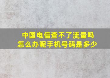 中国电信查不了流量吗怎么办呢手机号码是多少