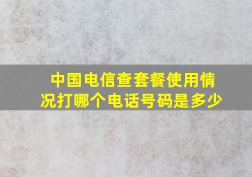 中国电信查套餐使用情况打哪个电话号码是多少