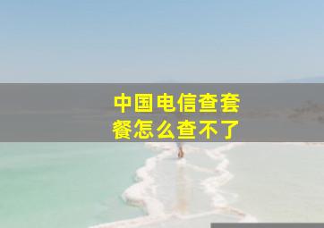 中国电信查套餐怎么查不了