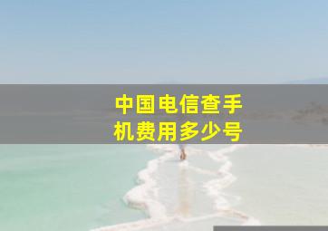 中国电信查手机费用多少号