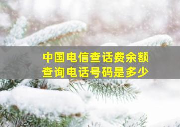 中国电信查话费余额查询电话号码是多少