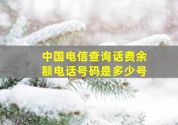 中国电信查询话费余额电话号码是多少号