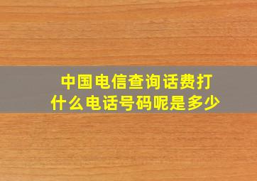 中国电信查询话费打什么电话号码呢是多少