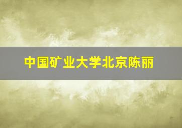 中国矿业大学北京陈丽