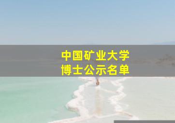 中国矿业大学博士公示名单