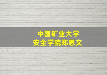 中国矿业大学安全学院郑思文