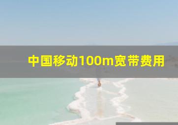 中国移动100m宽带费用