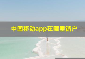 中国移动app在哪里销户