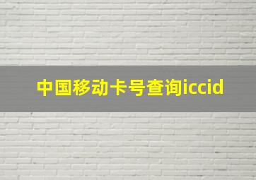 中国移动卡号查询iccid