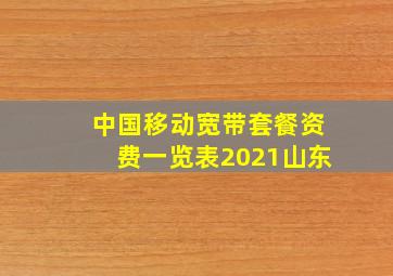 中国移动宽带套餐资费一览表2021山东