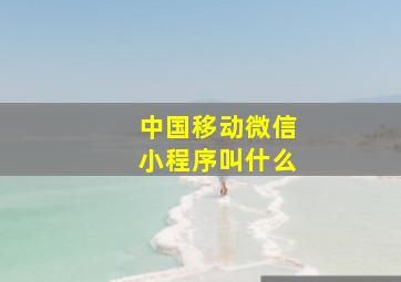 中国移动微信小程序叫什么