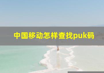 中国移动怎样查找puk码