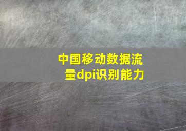 中国移动数据流量dpi识别能力