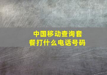 中国移动查询套餐打什么电话号码