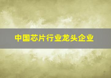 中国芯片行业龙头企业