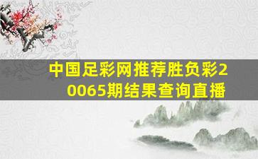 中国足彩网推荐胜负彩20065期结果查询直播