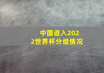 中国进入2022世界杯分组情况