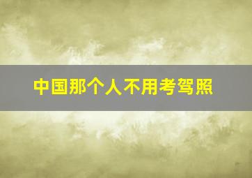 中国那个人不用考驾照