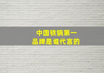 中国铁锅第一品牌是谁代言的