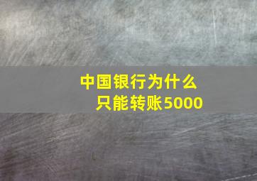 中国银行为什么只能转账5000